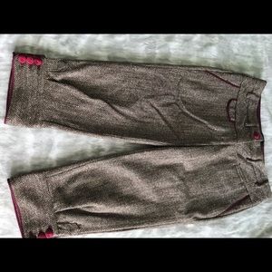 Herringbone print Capri length pants